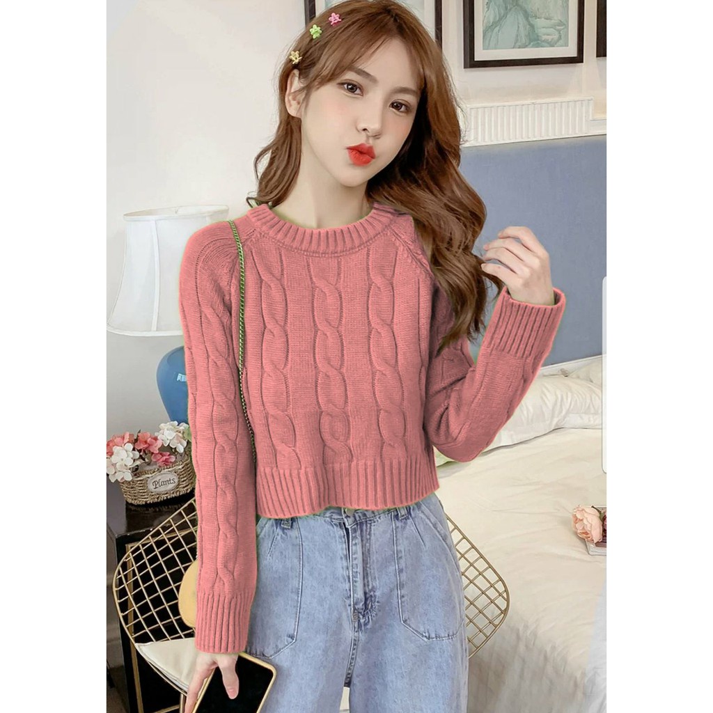 WSE390 - Sweater Rajut Emily / Sweater Wanita / Sweater Rajut Motif / Sweater Rajut Model Korean / PREMIUM QUALITY