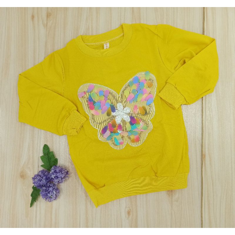 [Ss-3005] Sweater Anak 2-5tahun, Atasan Anak Sequin Usap Import, Keren, Kaos Anak Lengan Panjang