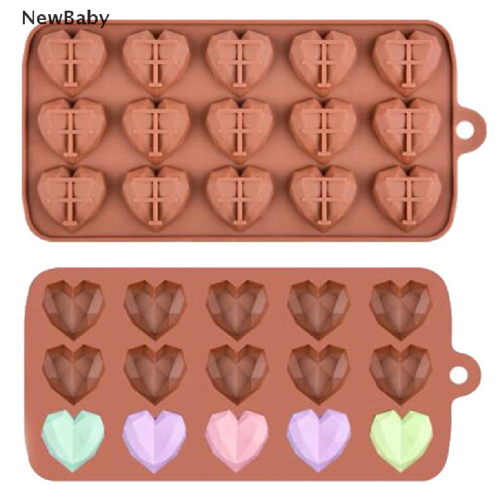 Cetakan Jelly / Permen / Cokelat Bentuk Hati Mini 15 Lubang Bahan Silikon