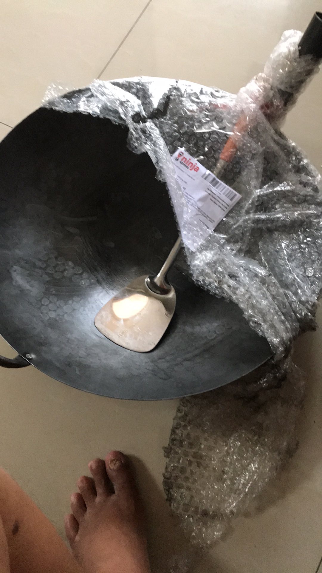 (bundle) Wajan Nasgor Plat Baja Hitam Wajan Resto Chinese Food 45 Cm  - Sutil 12 Cm