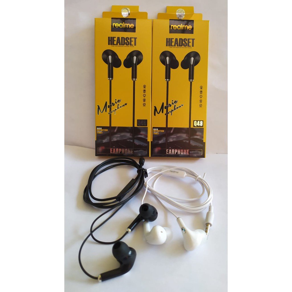 [RO ACC] HEADSET REALME HANDSFREE EARPHONE REALME SUPER BASS MODEL Q49