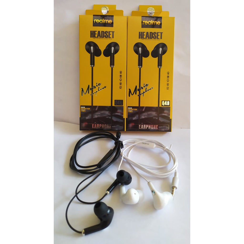 [RO ACC] HEADSET REALME HANDSFREE EARPHONE REALME SUPER BASS MODEL Q49