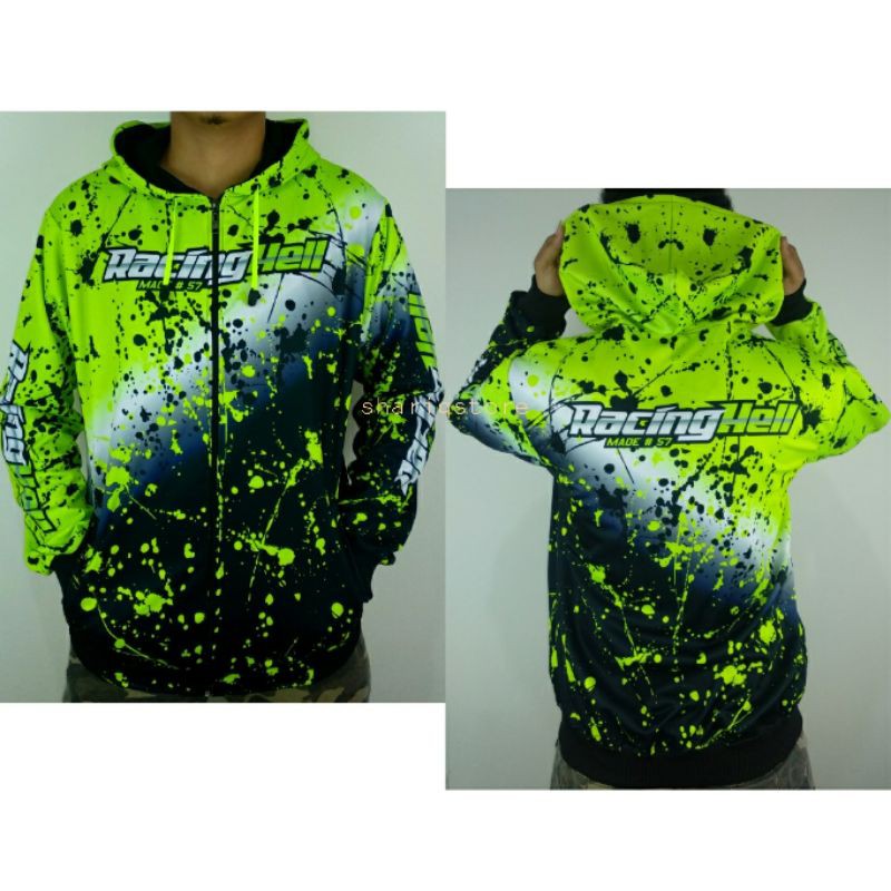 Jaket Hoodie Racinghell Full print ll Zipper Racinghell Full Print