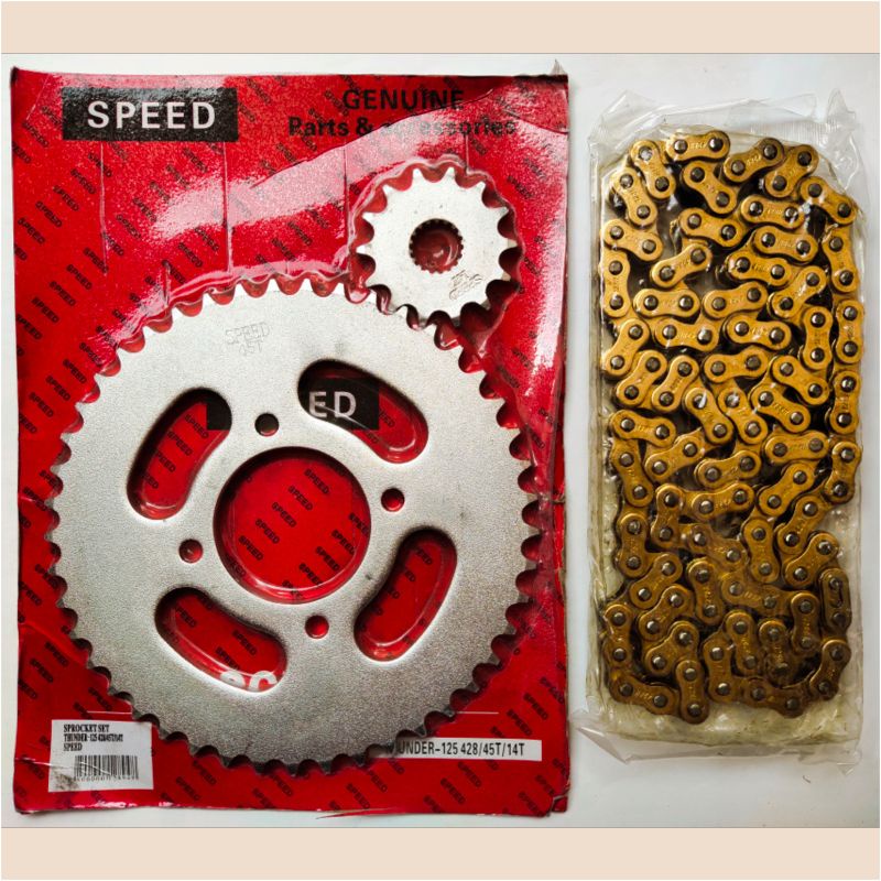 Gear Set/Chain Kit/Gir (Rantai Gold) Paket Thunder 125 #Bukan SSS