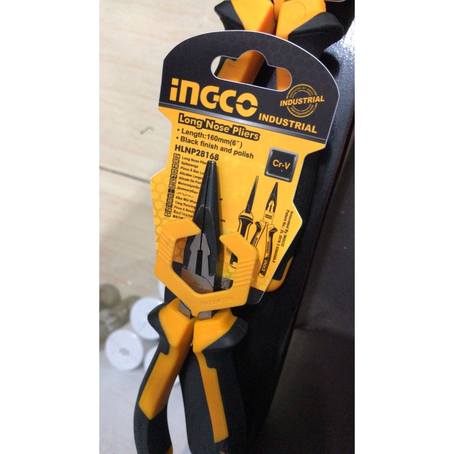 INGCO Indsutrial Tang Jepit Long Nose Pliers Ukuran 6 Inch 160mm