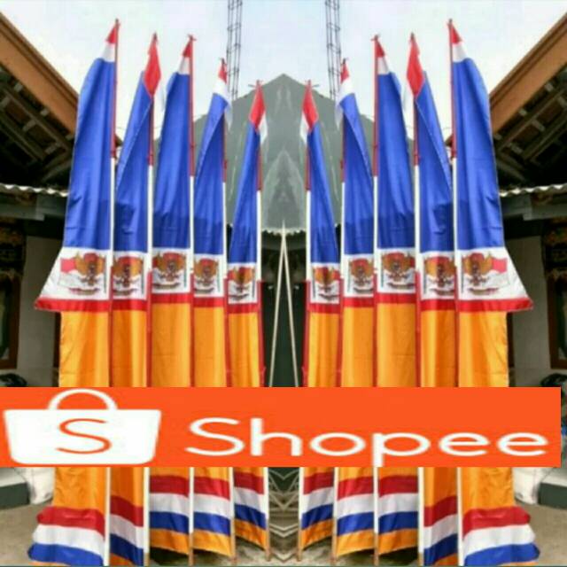 Jual Bendera Merah Putih Umbul Umbul Cora Biru Tua / Umbul-Umbul 320cm ...