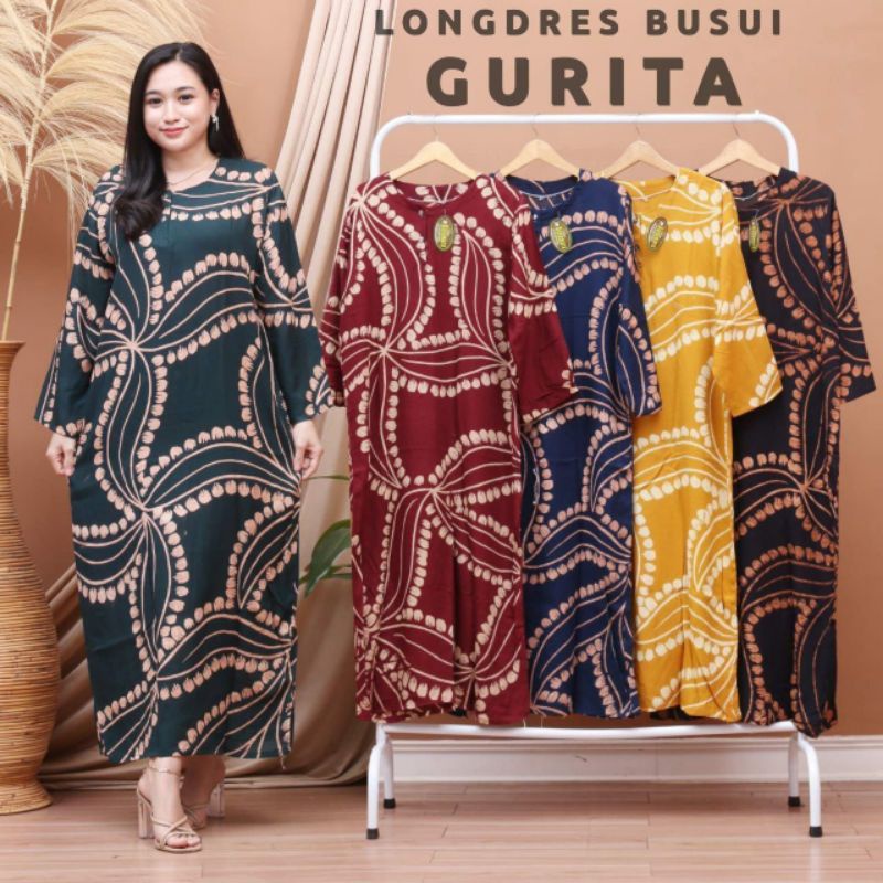 DASTER LONGDRESS LD 100-110 DADA KANCING LENGAN PANJANG BUSUI BAHAN RAYON SANTUNG BERKUALITAS.