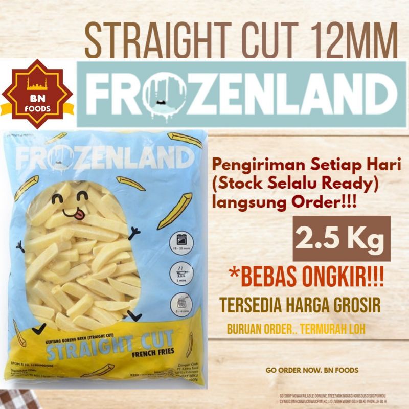 

Kentang Frozen Frozenland Goreng French Fries Straight Cut Makanan Beku