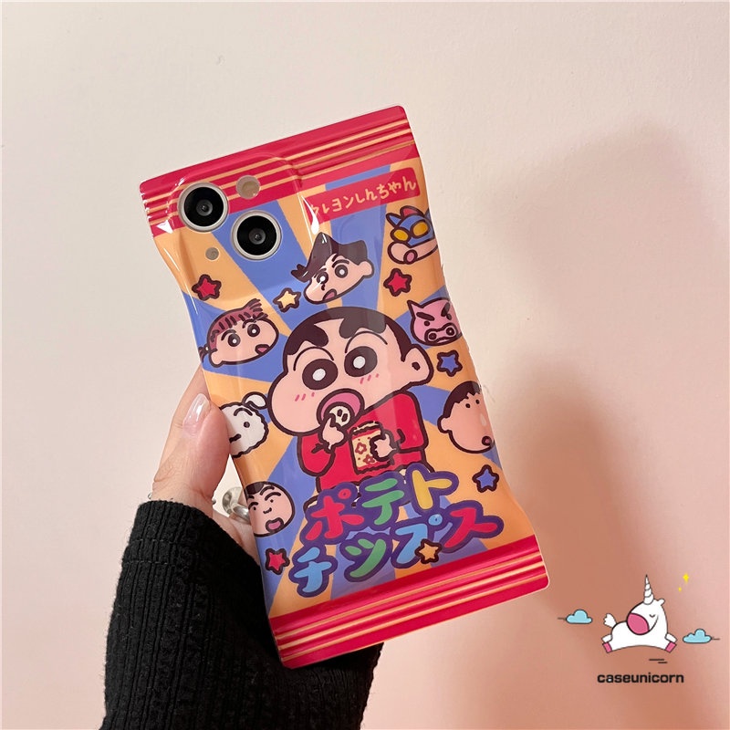 Soft Case TPU Motif Kartun Crayon Shinchan Untuk iPhone 11 14 12 13 Pro Max XR X Xs Max 8 7 6 6s Plus SE 2020