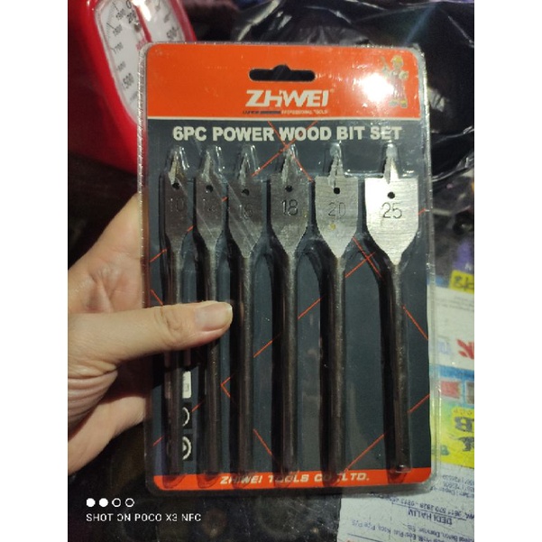 power wood bit set 6pc / mata bor kipas set 6pc( 10-25)