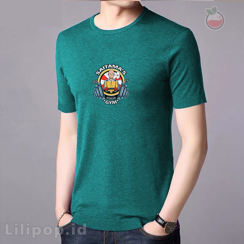 Lilipop Kaos Pria Saitama Gym Baju Distro Basic Tshirt Kasual