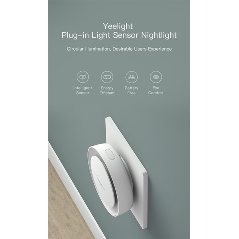 Yeelight Plug in Night Light Lampu Tidur LED sensor cahaya FREE OVERSTEKER