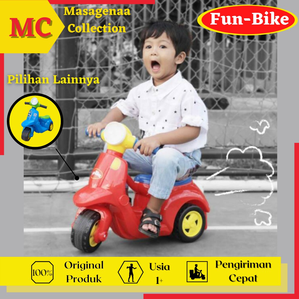 MAINAN MOTOR MOTORAN FUN BIKE FUNBIKE VESPA SKUTER SCOOTER MINI ANAK LAKI LAKI RODA TIGA 3 MURAH