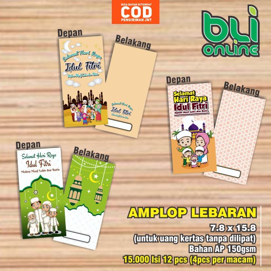 

Amplop Idul Fitri 15.8 x 7.8 isi 12 (masing masing 4) / Amplop Lebaran / Angpao Idul Fitri