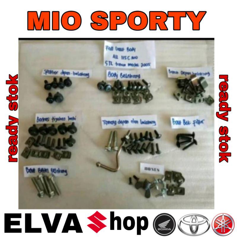 Baut Klip Ring Bosh Skrup Lengkap Full Set Body Mio Lama Mio Sporty Shopee Indonesia