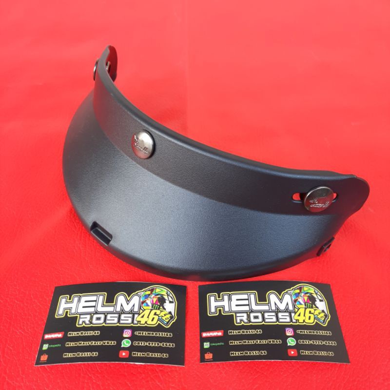 PET Helm Bogo Pendek Hitam RETRO TOPI KLASIK Vespa Matic Classic