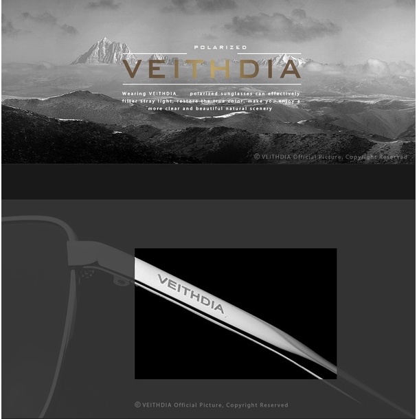 Veithdia ORI Kacamata Hitam Pria Model Aviation / Penerbang / Pilot UV400 Anti UV Polarized Sunglasses VEITHDIA Brand Retro Men's Sports Sunglasses Outdoor Polarized Lens Vintage Male Eyewear Accessories Sun Glasses