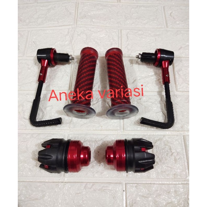 Promo paket 3in 1 handgrip + proguard L + Jalu as naga  universal - MERAH