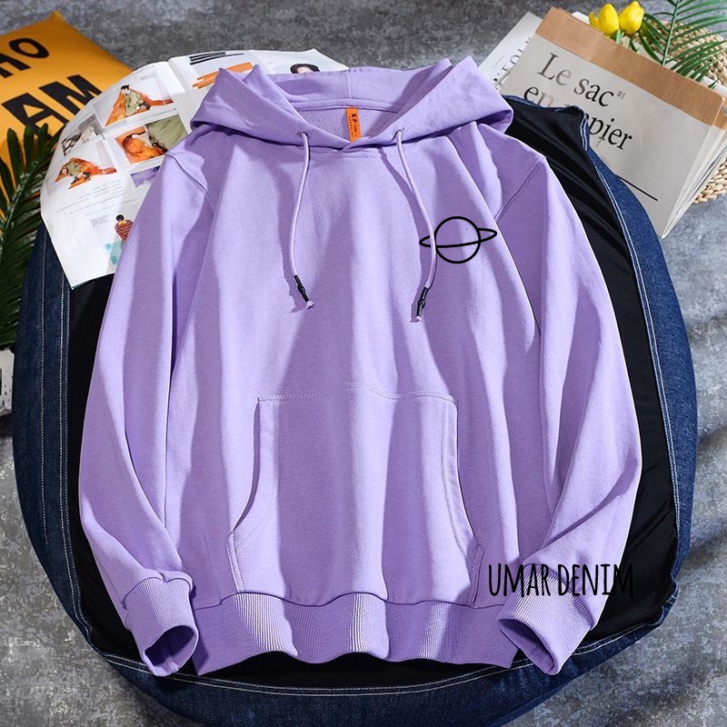 Hodie Sweater Wanita Terbaru Sweater Sablon Planet Hodie Bahan Flece Tebal