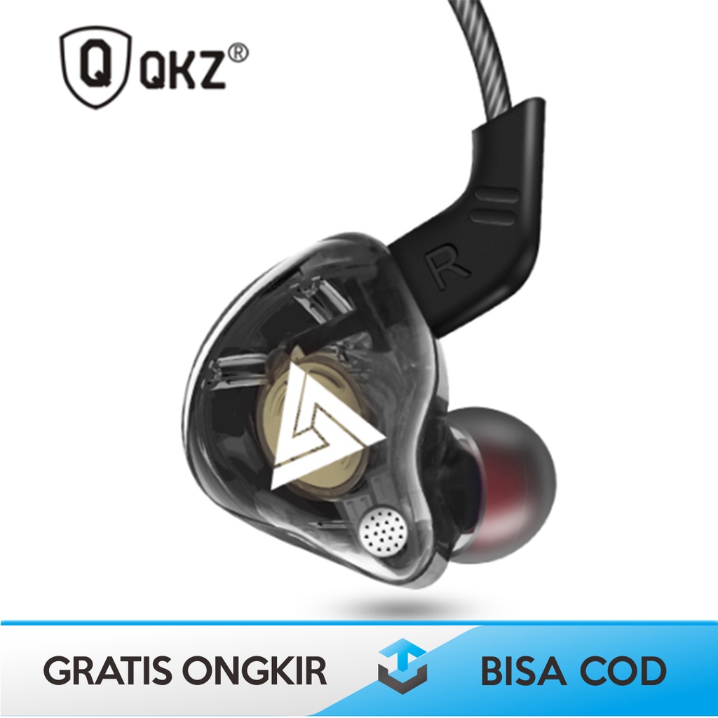 EARPHONE BASS DYNAMIC DRIVER QKZ HIFI DILENGKAPI MICROPHONE ORIGINAL