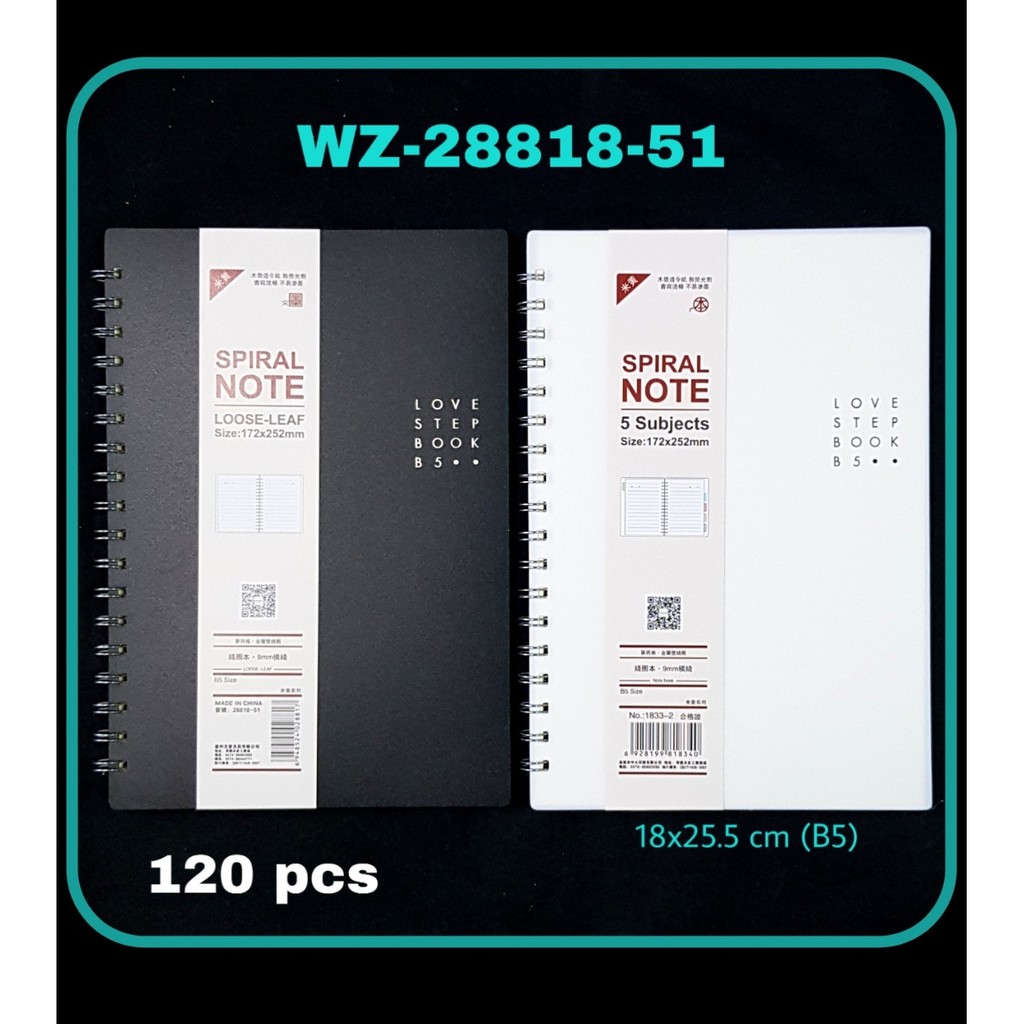 

buku notes ring kawat b5 love black or white ahin 80 lembar ivory
