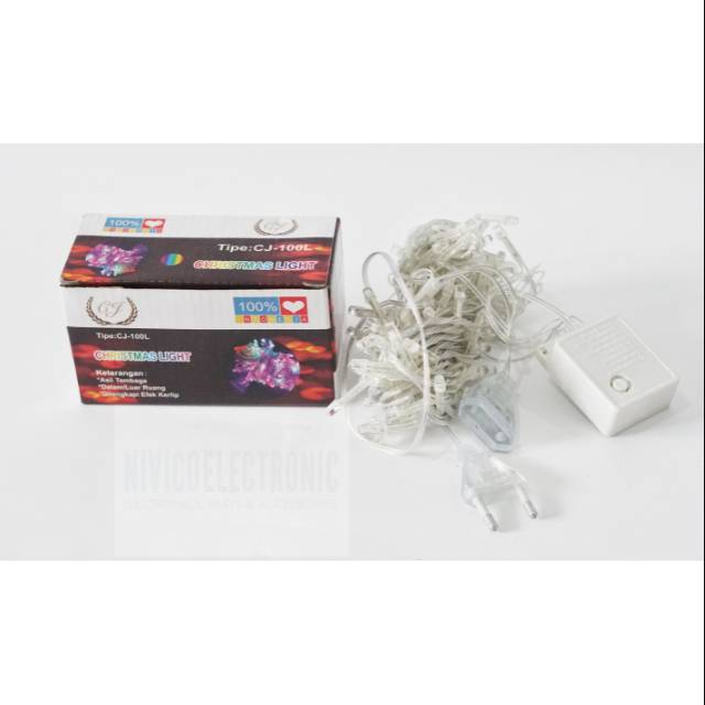 Lampu Natal 7 warna kabel putih