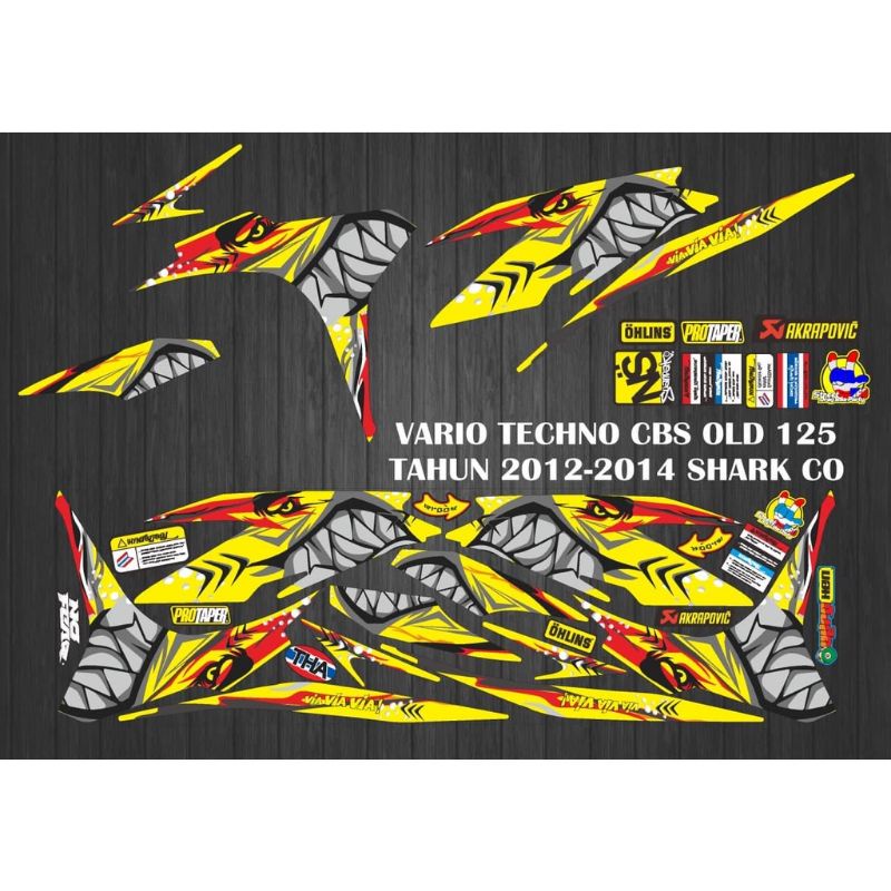 Stiker striping decal list body Vario techno cbs old 125 MOTIF SHARK CO