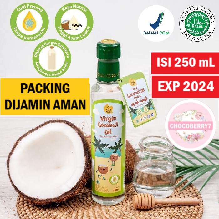 Concos Virgin Coconut Oil Kids VCO Minyak Kelapa Murni 250ml 100ml Original Cokelat