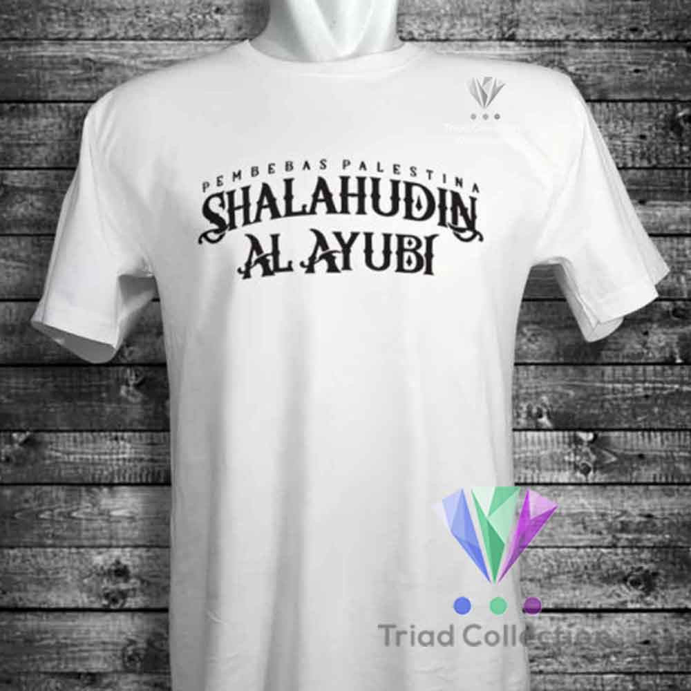 Kaos Dakwah Islami Shalahudin Al Ayubi Pembebas Palestina Palestine Premium Distro Muslim Tshirt 483-PUTIH