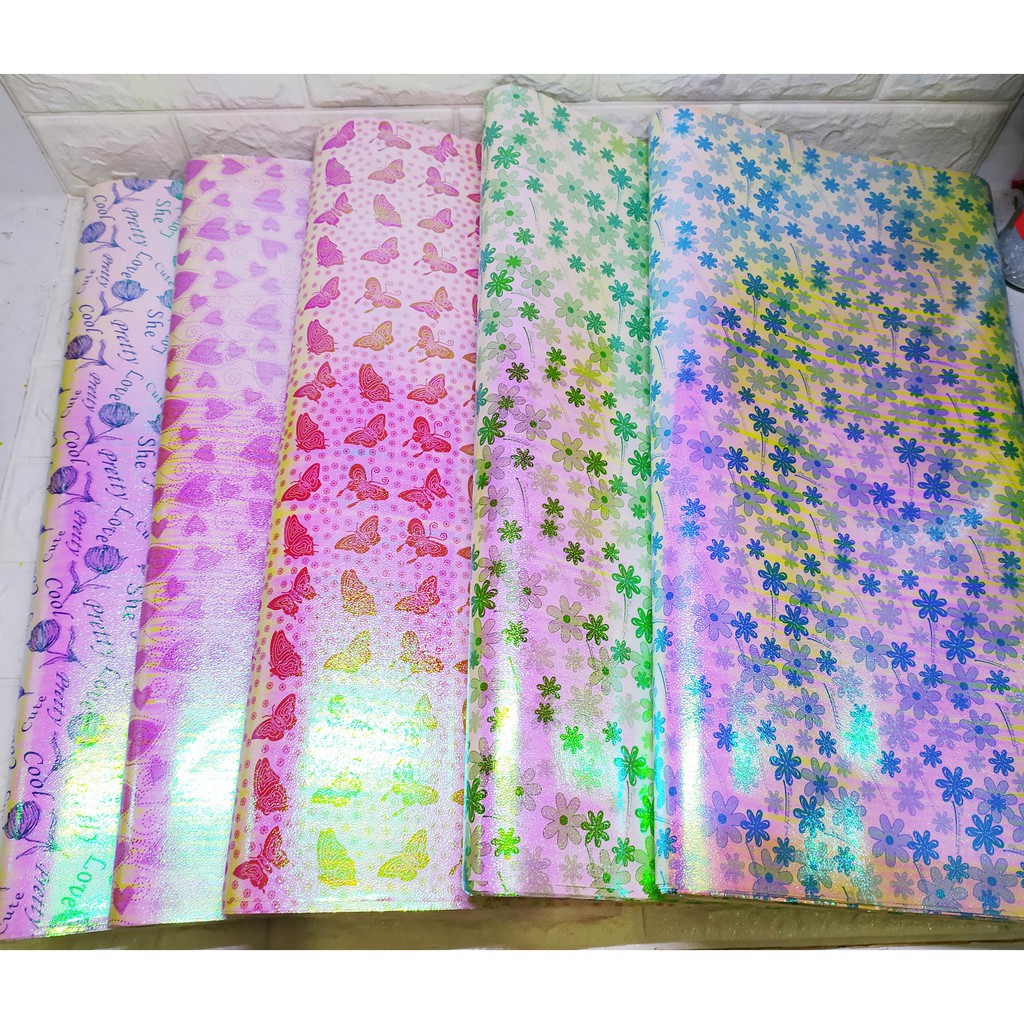 Kertas Kado Hologram Motif - Kertas Cantik Hiasan Box