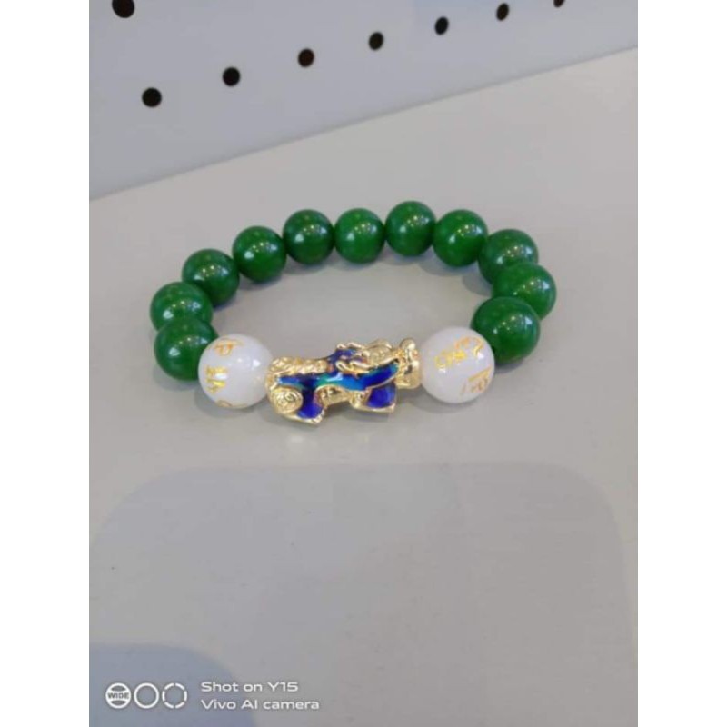 GELANG  GIOK GELANG PIXIU KEBERUNTUNGAN/giok hijau/pixiu warna