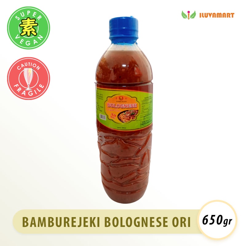 

Bambu Rejeki BOLOGNESE ORIGINAL 650gr Botol EKONOMIS Vegan Bumbu Spageti ORI Instant Vegetarian