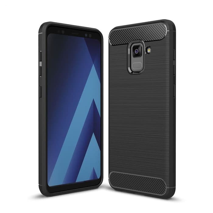 CASE SLIM FIT CARBON IPAKY SAMSUNG GALAXY A8 PLUS 2018 SOFTCASE - FA