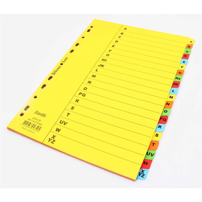 

Terbatas Bantex Dividers Pembatas Huruf Ordner Buku Sale!!!