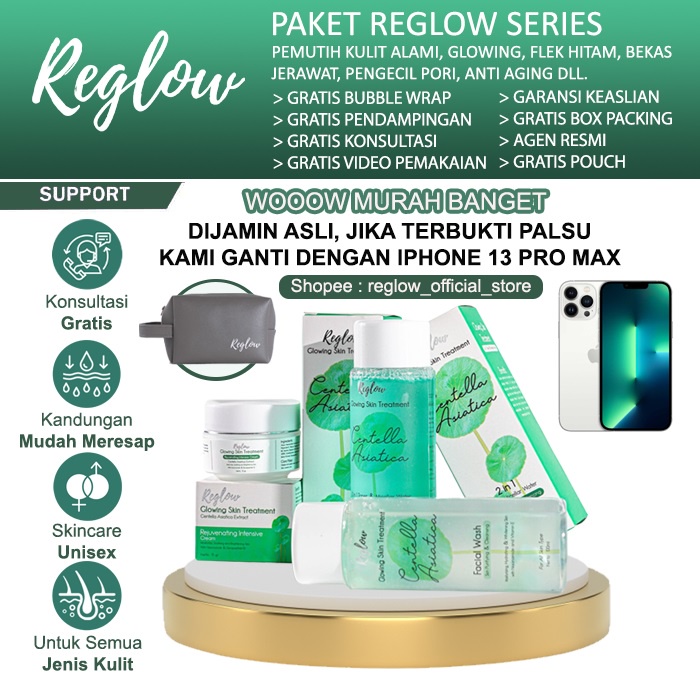 Reglow Paket Whitening Untuk Wajah Lebih putih dan Glowing