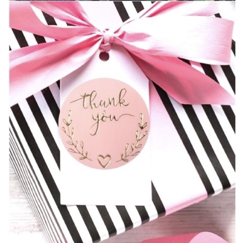 (50pcs) Stiker Thank You Bulat size 2,5cm / Thank You stickers Olshop etc-1