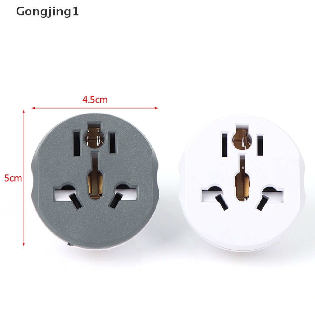 Gongjing1 Adapter Konverter Socket Dinding Universal 2 Pin Bulat AU US UK CN Ke EU