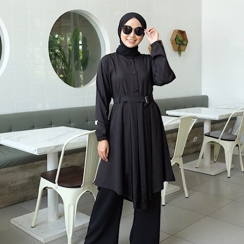 Baju Tunik Remaja Kekinian Polos Modern Terbaru 2021 Lebaran Santai Hitam Jumbo Populer Terlaris Pak