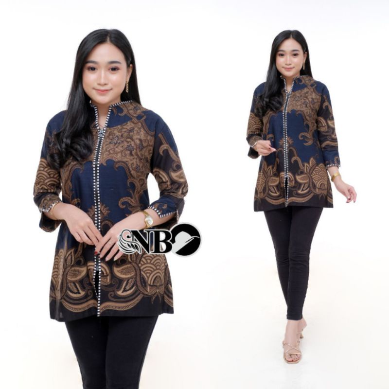 Atasan Batik Wanita Kerja Dolby Dolbi Dobby Doby Modern dan Terbaru-Kode B.Z 10
