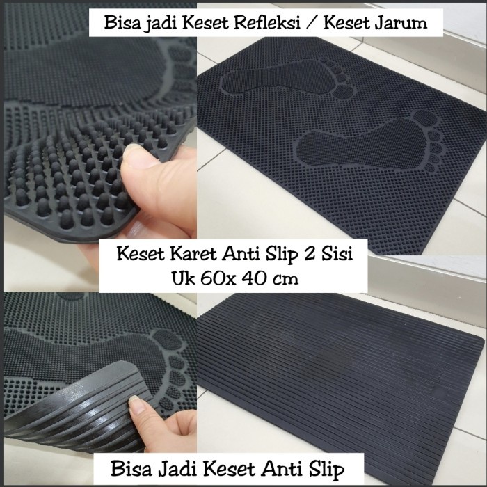 Keset Full Karet Jarum Refleksi Anti Slip 2 SISI Pijat Akupuntur Kaki