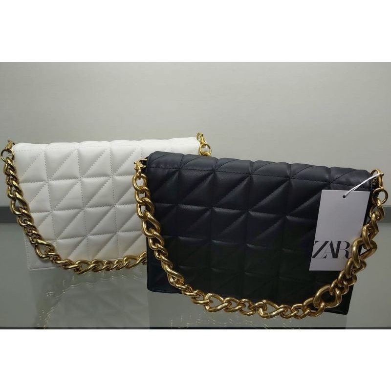 [ IMPORTTMURAH ] TAS BAHU WANITA ZARAA ZR QUILTED/SHOULDER BAG HAND BAG TALI RANTAI WITH CHAIN FASHION IMPORT PREMIUM#144222