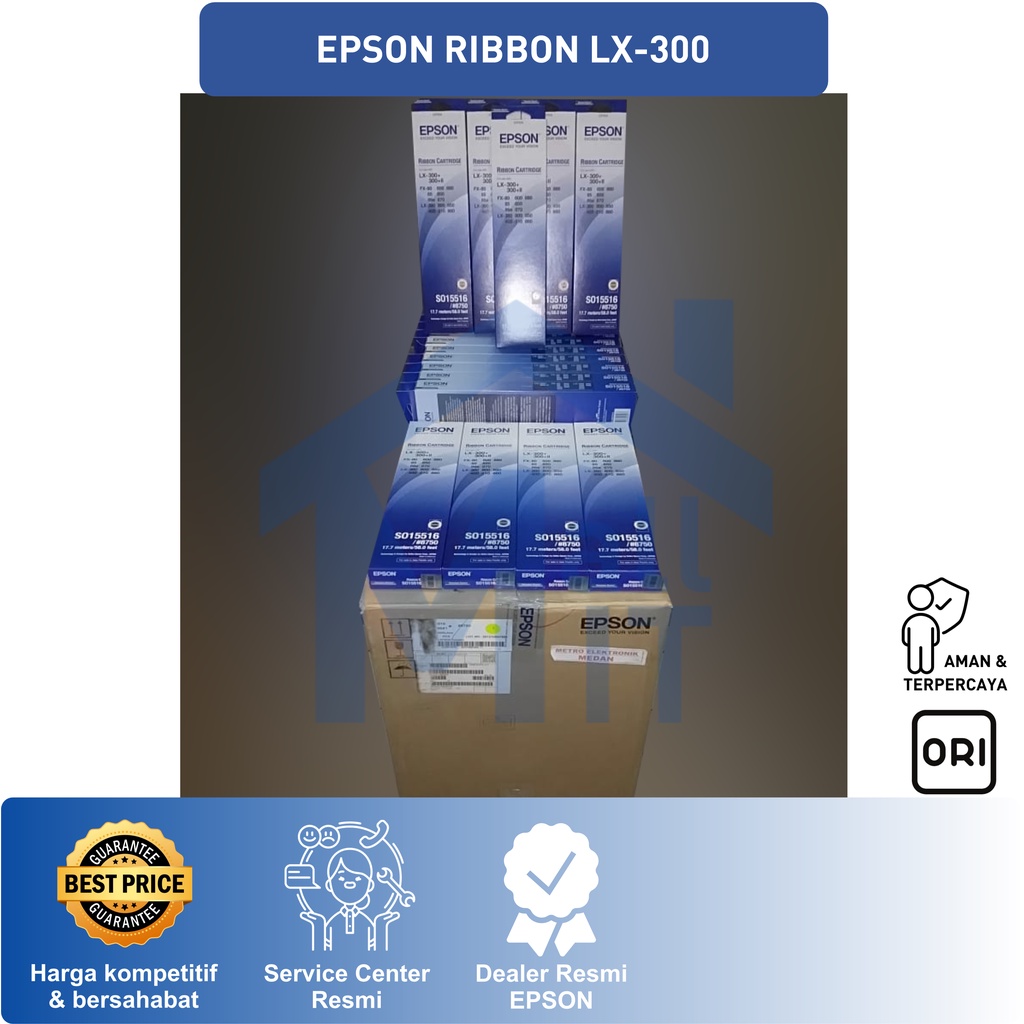 (BISA COD) RIBBON CATRIDGE EPSON ASLI ORIGINAL UTK LX300 LX-300 LX 300 SO15516