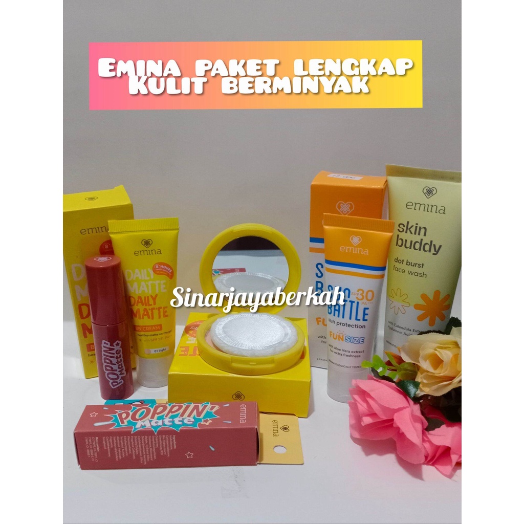 Emina paket make-up kulit berminyak/paket seserahan emina/paket make-up remaja emina
