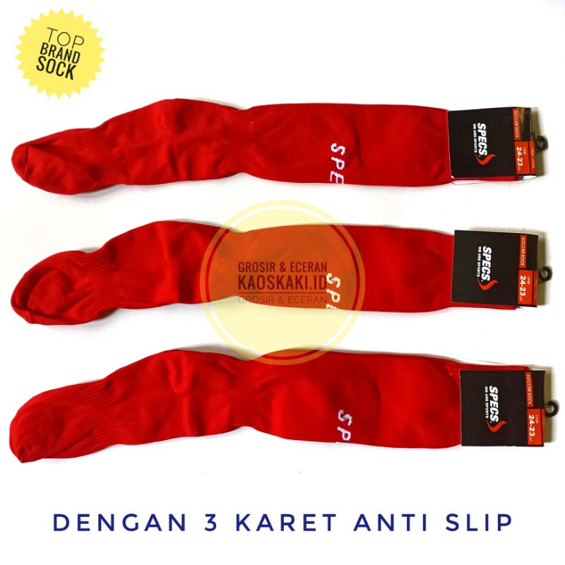 KAOS KAKI FUTSAL BOLA SPECS MERAH NILON PANJANG