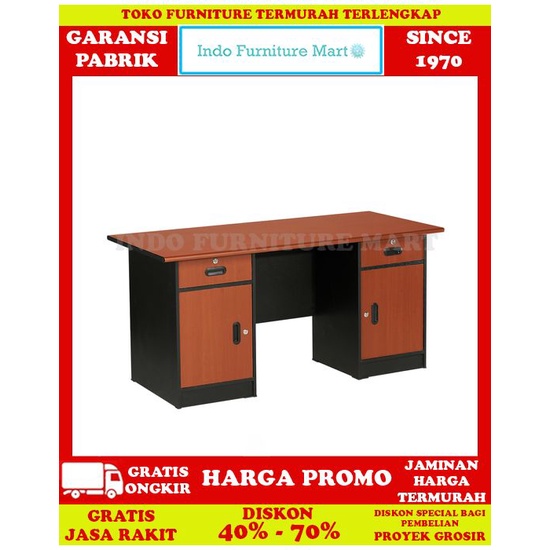 Meja Kantor Kerja Staff Minimalis Utama Activ Galant Mto 162 Dan Laci