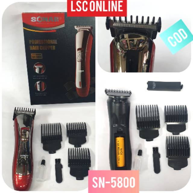 HAIR CLIPPER SONAR SN-5800 CUKURAN RAMBUT ELEKTRIK, ALAT CUKUR  KLIPER CHARGER MURAH