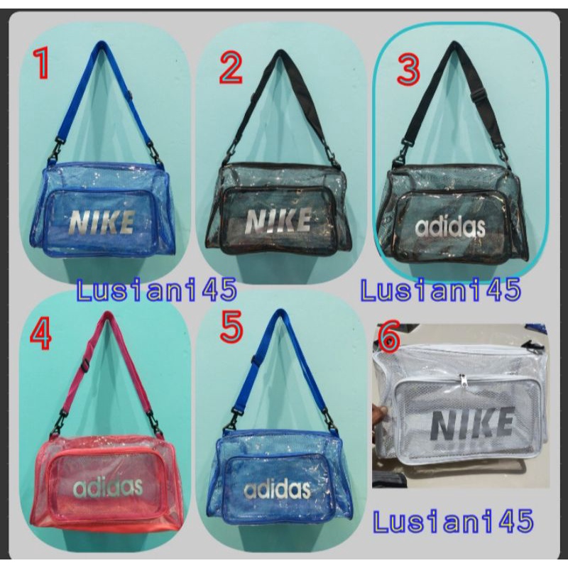 Tas Sepatu Olahraga Futsal Sepakbola voly badminton  Transparan Bening / Sport Bag  Transparant LUSI