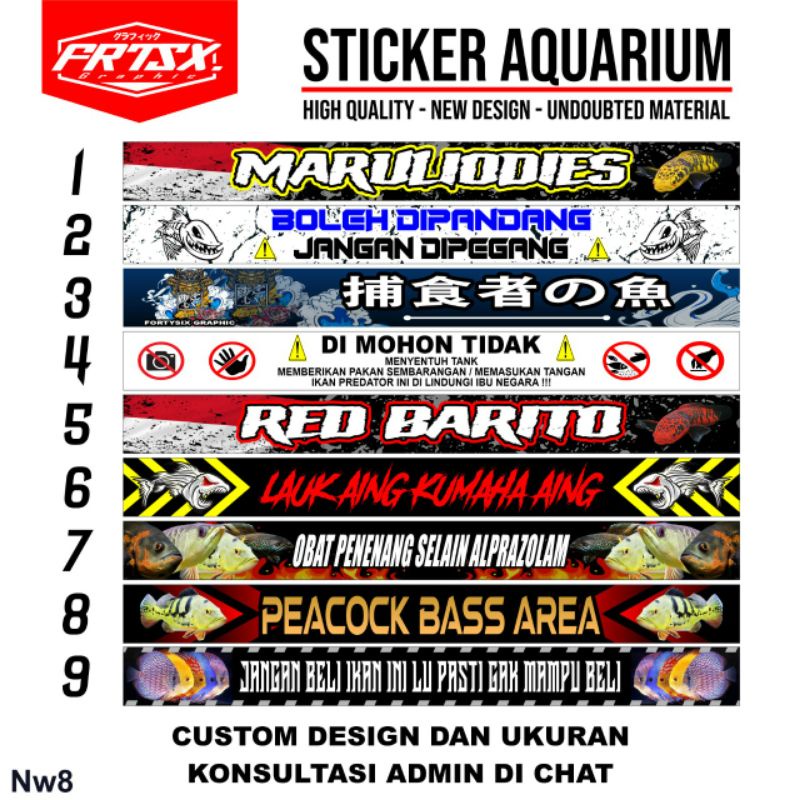 Stiker Aquarium | Stiker Channa | Stiker ikan predator | stiker awas ikan galak