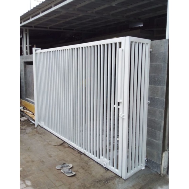 pagar besi minimalis pesanan ibu Anna GMM blok G11 no.78 RT 04 RW 11 lubang buaya, setu, bekasi