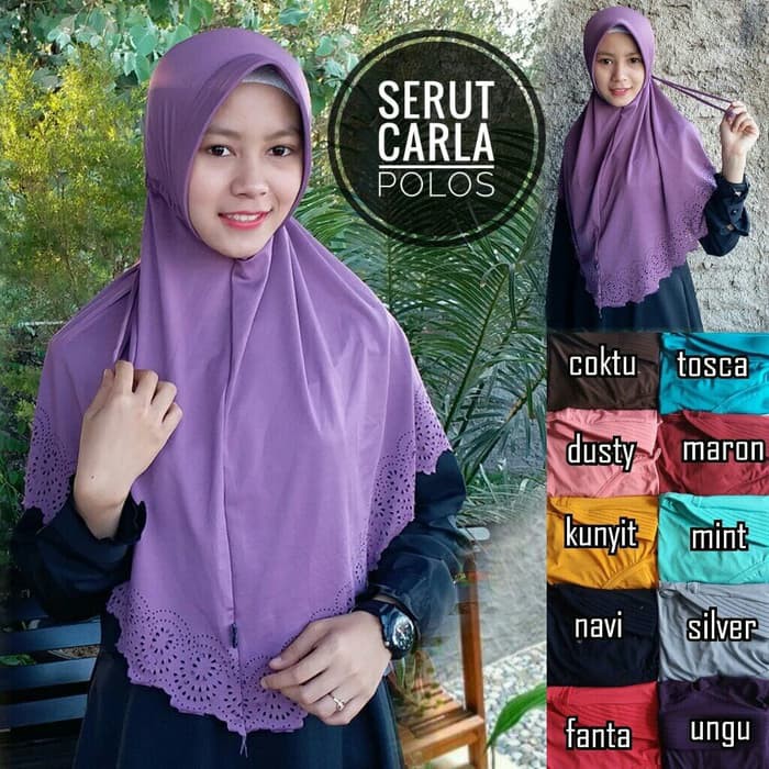 JILBAB LANGSUNG / INSTAN / SYRIA / BERGO SERUT CARLA LASER / CUTTING J - Pink Fanta